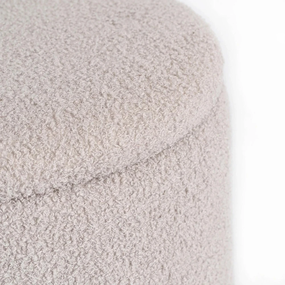 Sofa Mebel Elite Pufas CARNOS, bukle audinys, 40 × 40 × 40 cm, pilkas