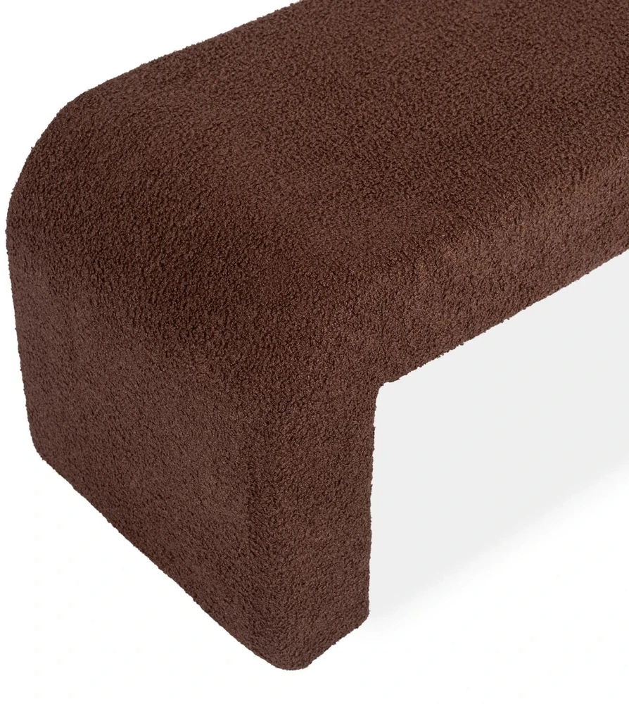 Sofa Mebel Elite Pufas MEBELELITE DELINO, buklė audinys, 122 × 45 × 48,5 cm, rudas
