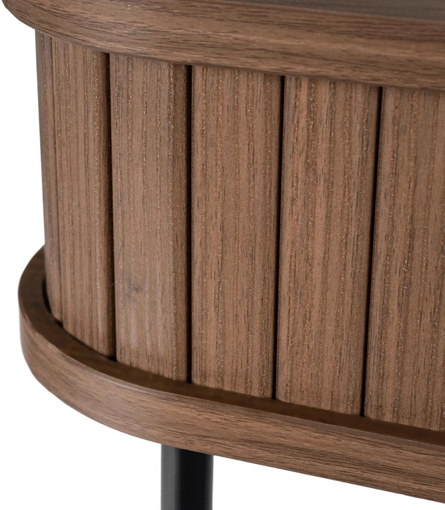 Mebel Elite Rašomasis stalas rievėtu stalviršiu, 120 × 60 cm, riešutmedžio ir juodos spalvos