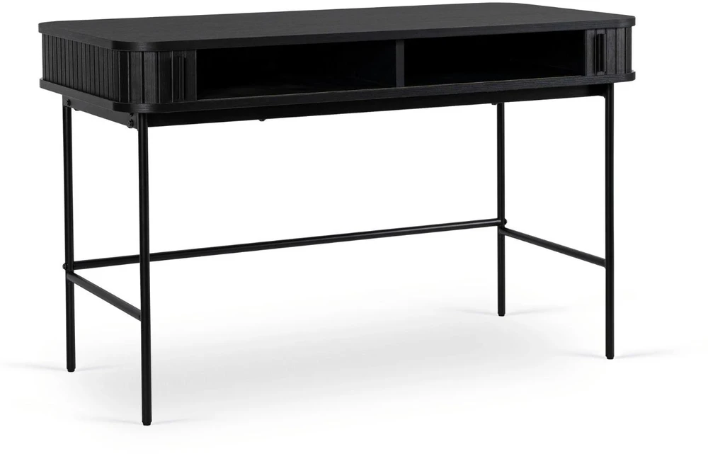 TV staliukas Mebel Elite Rašomasis stalas su rievėtu dizainu, 120 × 60 cm, juodas