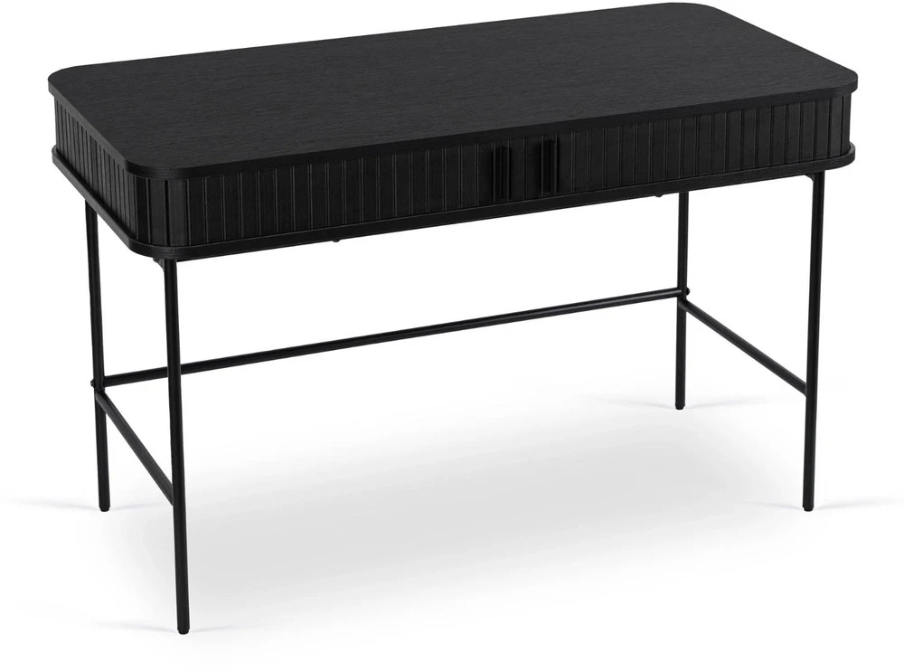TV staliukas Mebel Elite Rašomasis stalas su rievėtu dizainu, 120 × 60 cm, juodas
