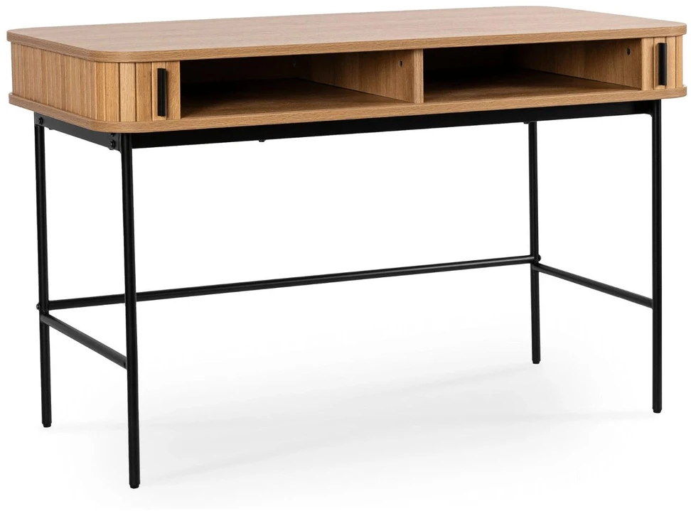 TV staliukas Mebel Elite Rašomasis stalas TRISH, rievėtas ąžuolo spalvos stalviršis, 120 cm