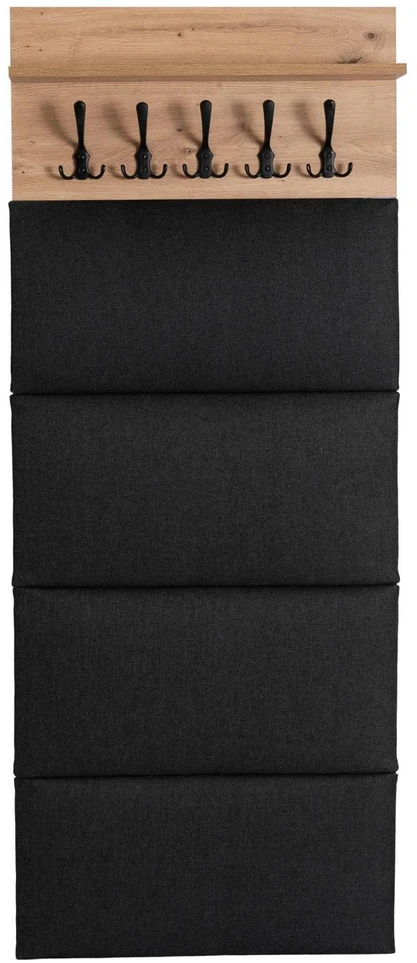 Mebel Elite Sieninė kabykla MODENA, 60 cm, artisan ąžuolo ir grafito spalvos