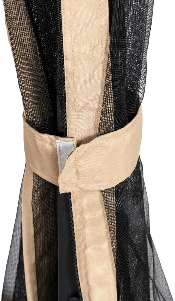 Mebel Elite Sodo sūpynės CARMEN, 237 × 150 × 255,5 cm, smėlio ir juodos spalvos