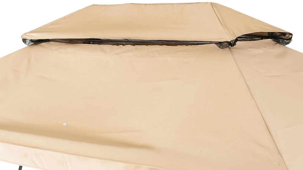 Mebel Elite Sodo sūpynės CARMEN, 237 × 150 × 255,5 cm, smėlio ir juodos spalvos