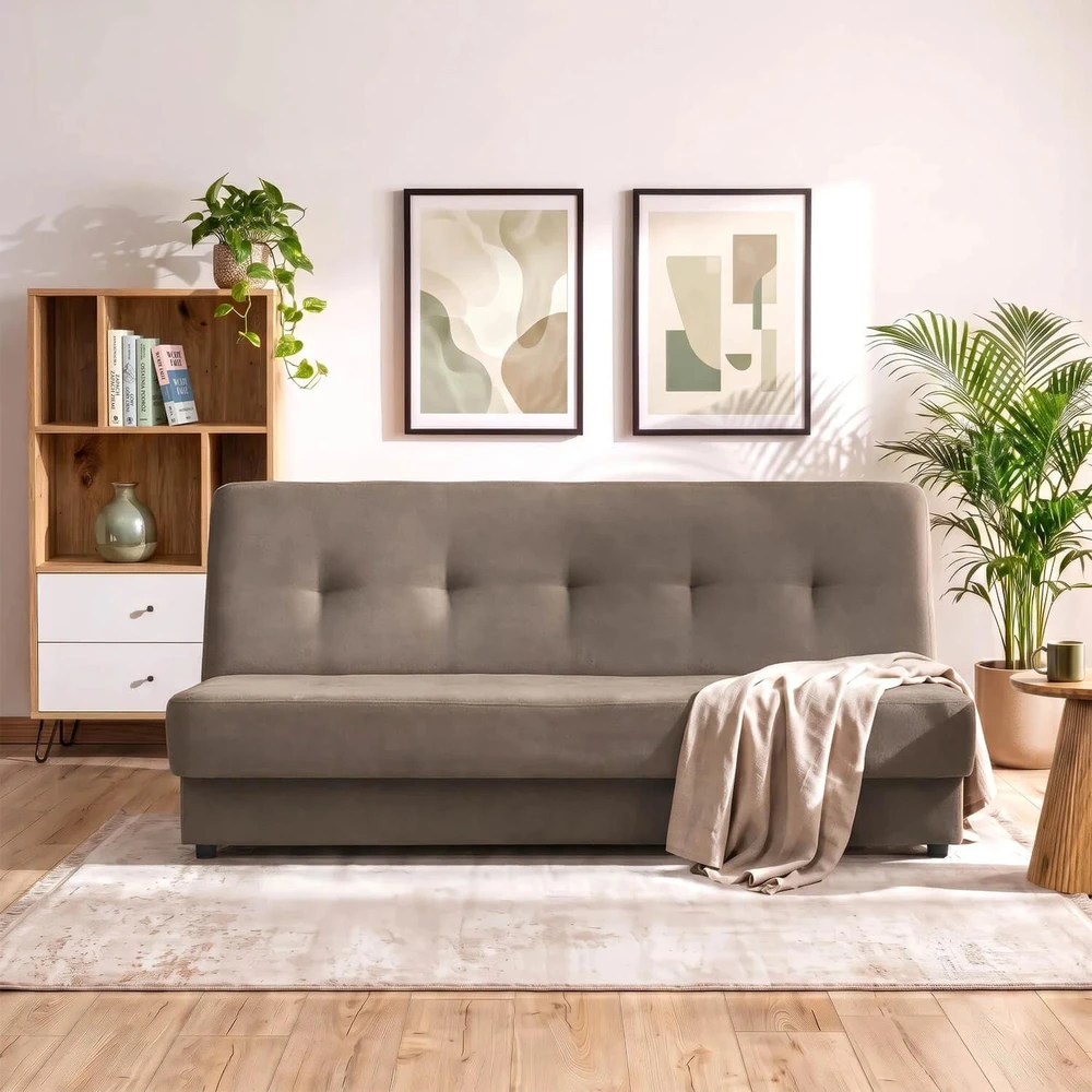 Mebel Elite Sofa-lova ARUBA su patalynės dėže, 188 cm, ruda