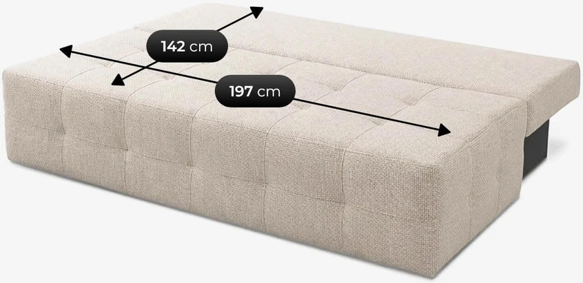 Mebel Elite Sofa-lova MORANA, 197 × 96 cm, kreminė
