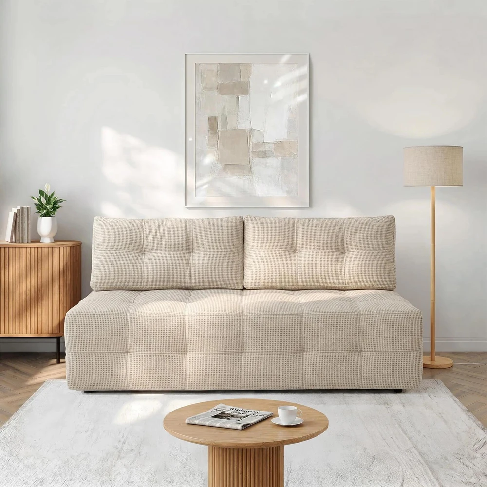Mebel Elite Sofa-lova MORANA, 197 × 96 cm, kreminė