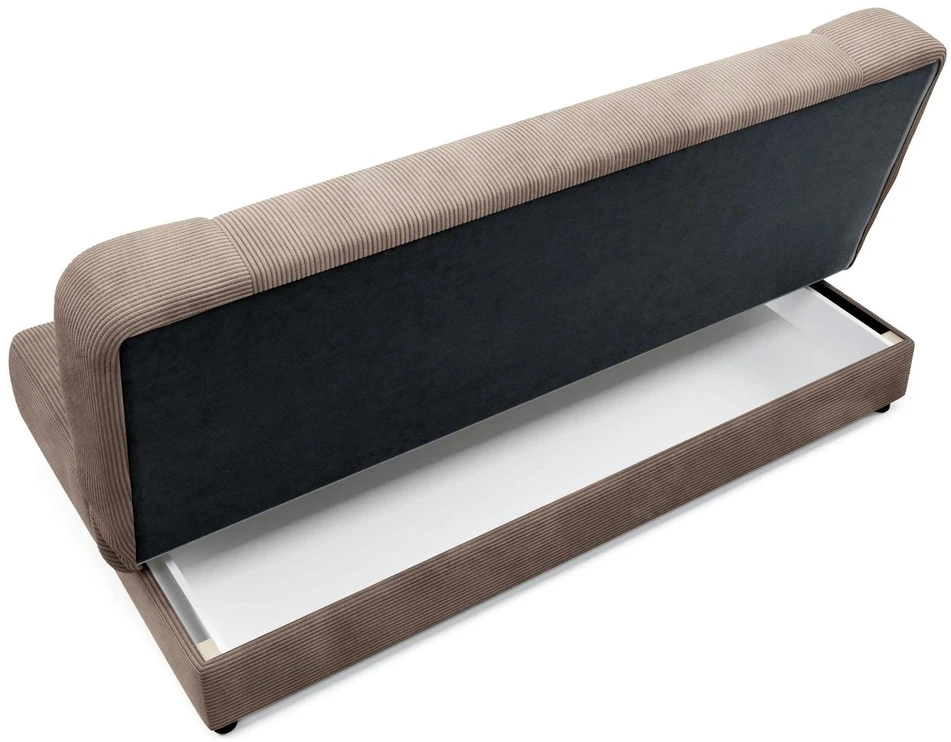 Mebel Elite Sofa-lova PIANO su patalynės dėže, 190 × 92 cm, smėlinė
