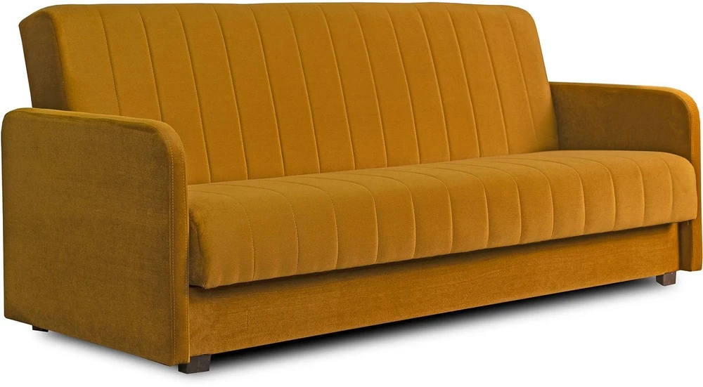 Mebel Elite Sofa-lova PORTO, miegamoji vieta 114 × 186 cm, garstyčių spalvos velūrinė
