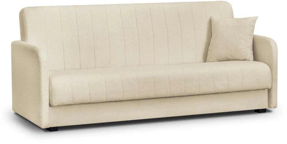 Mebel Elite Sofa-lova PORTO su patalynės dėže, 198 cm, šviesiai smėlinė
