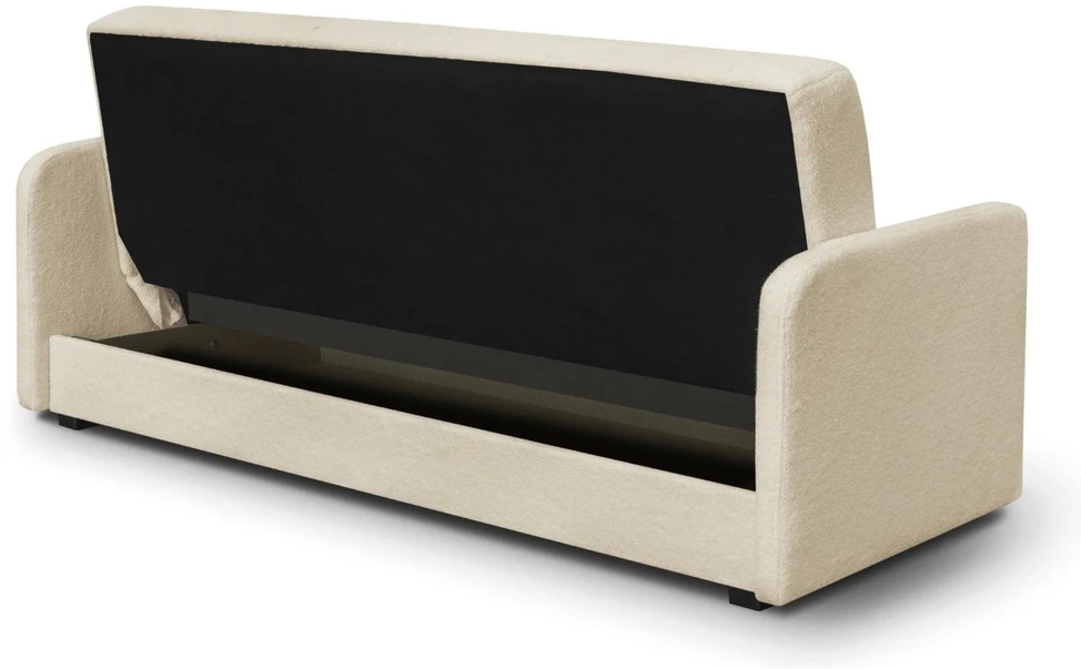 Mebel Elite Sofa-lova PORTO su patalynės dėže, 198 cm, šviesiai smėlinė