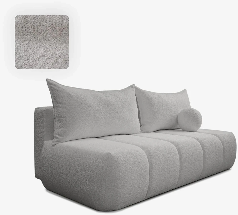 Mebel Elite Sofa-lova SARIA, 207 × 86 × 91 cm, pilka