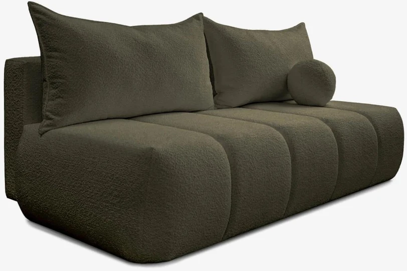 Mebel Elite Sofa-lova SARIA, 207 × 86 cm, alyvuogių spalvos, buklė audinys