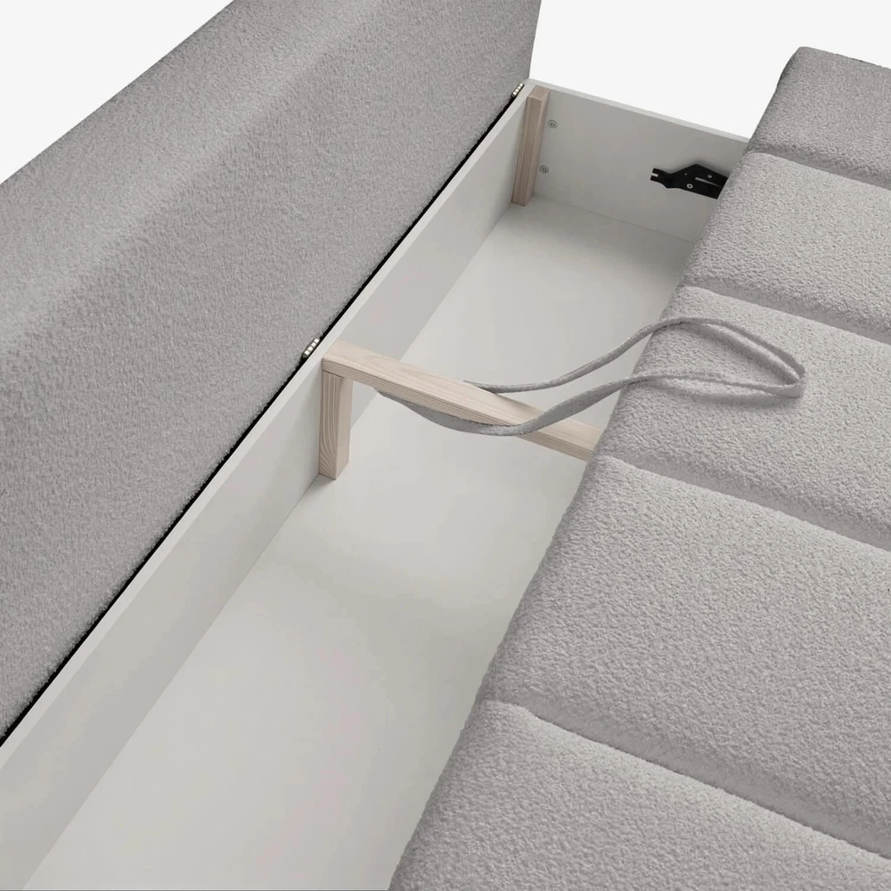 Mebel Elite Sofa-lova SARIA, 207 × 86 × 91 cm, pilka