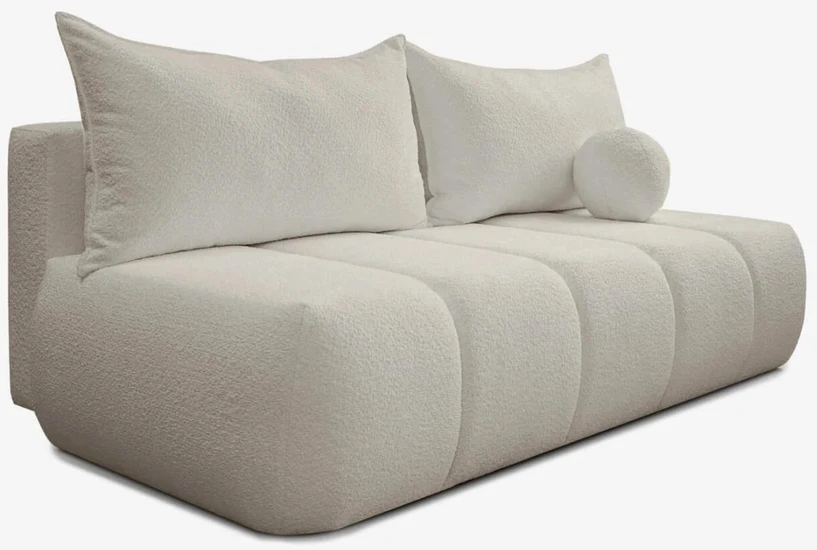 Mebel Elite Sofa-lova SARIA, miegamoji dalis 207 × 140 cm, kreminė