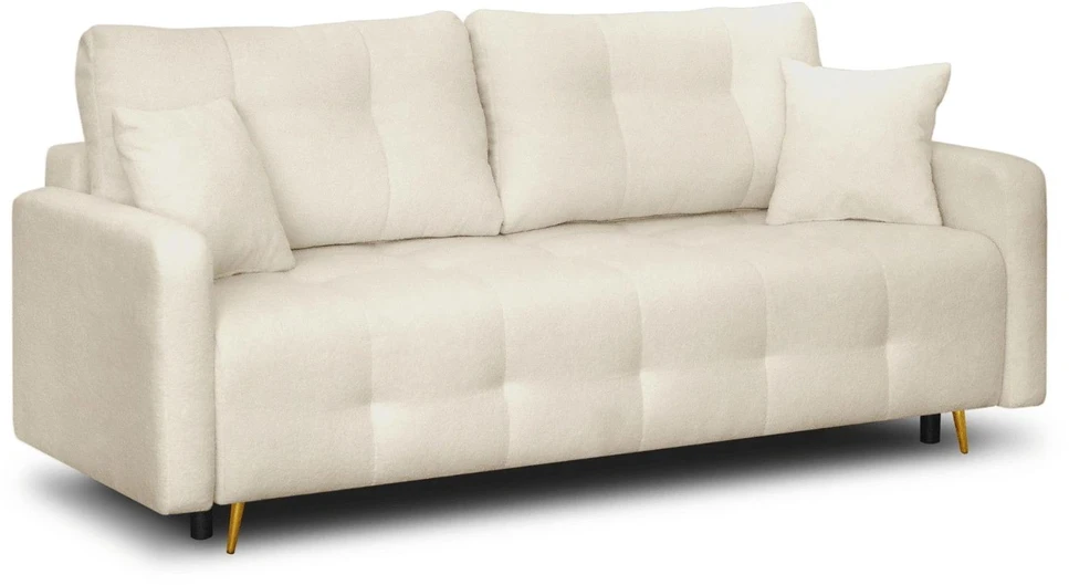 Mebel Elite Sofa-lova SEUL, miegamoji dalis 150 × 187 cm, smėlio spalvos