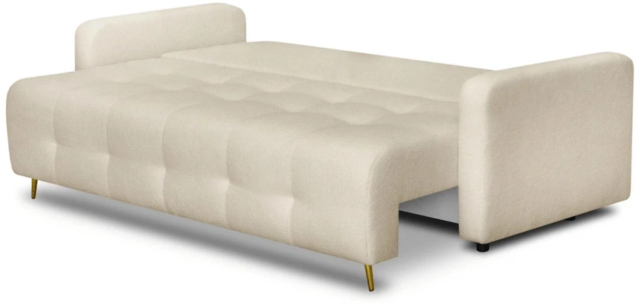 Mebel Elite Sofa-lova SEUL, miegamoji dalis 150 × 187 cm, smėlio spalvos