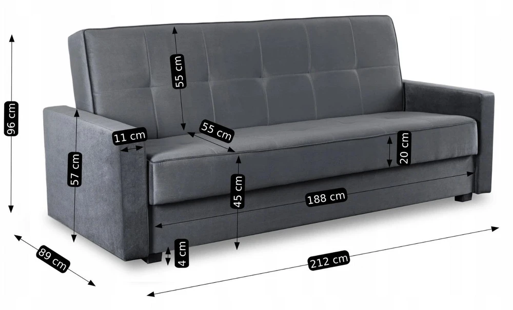 Sofa Mebel Elite Sofų-lovų komplektas ALUNA, 2 vnt., pilkas