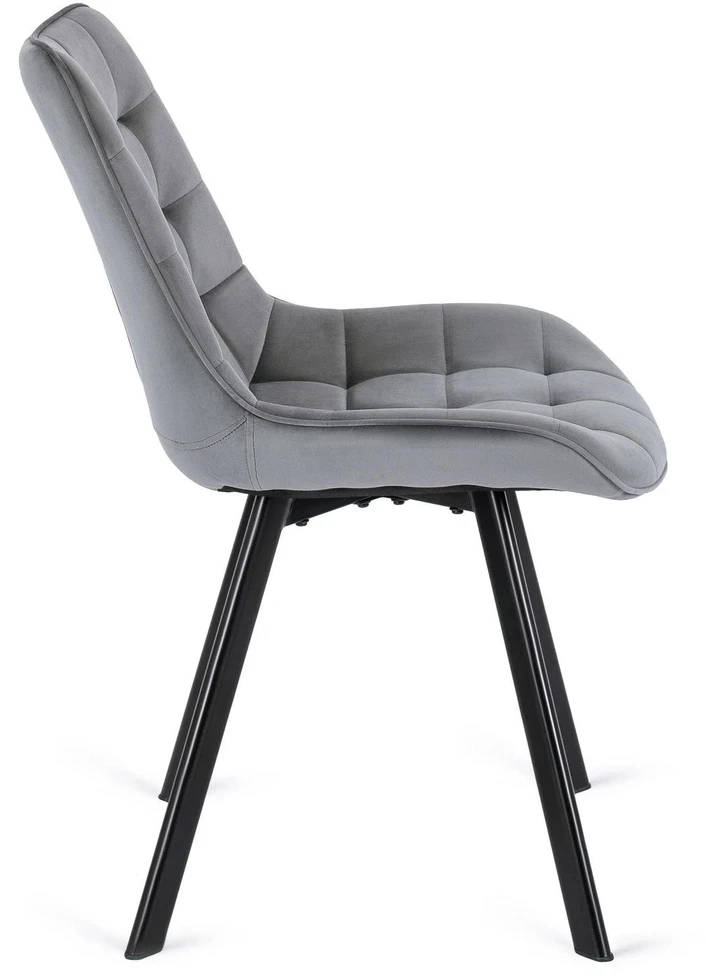 Lauko baldų komplektas Mebel Elite Stalo ir 4 kėdžių komplektas CLARK ir RICK, 120–160 cm, juodas ir pilkas
