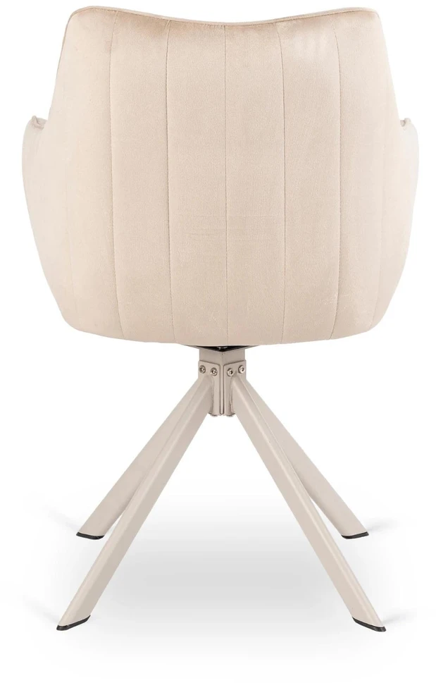Fotelis Mebel Elite ASPEN minkštas besisukantis krėslas, kreminės spalvos/kašmyro spalvos, modernus