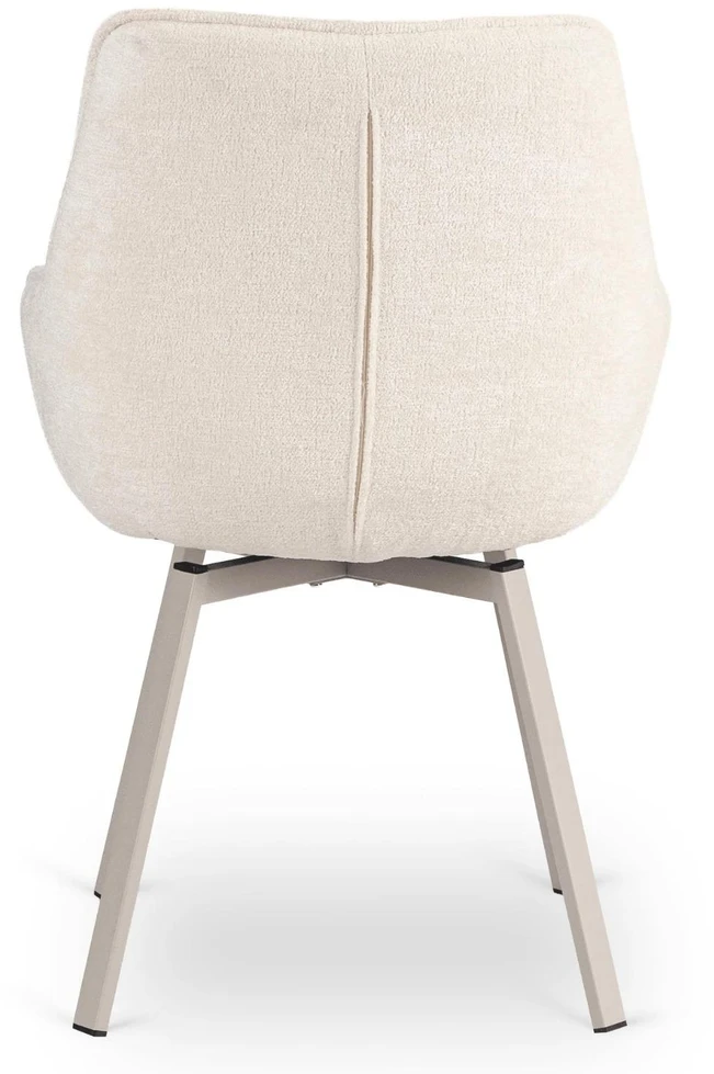 Fotelis Mebel Elite Sukamoji kėdė CALMO, kreminė, boucle audinys