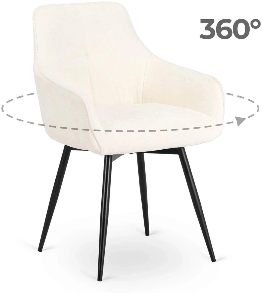 Fotelis Mebel Elite Sukamoji kėdė LARISA, kreminė, buklė