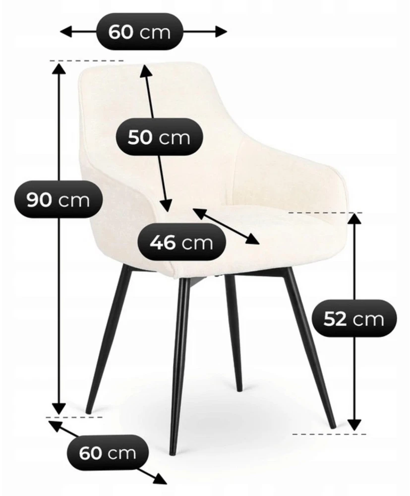 Fotelis Mebel Elite Sukamoji kėdė LARISA, kreminė, buklė