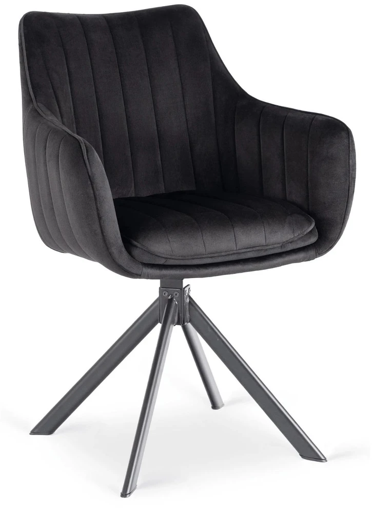 Mebel Elite Sukamoji kėdė MUMBAI, veliūrinė, juoda