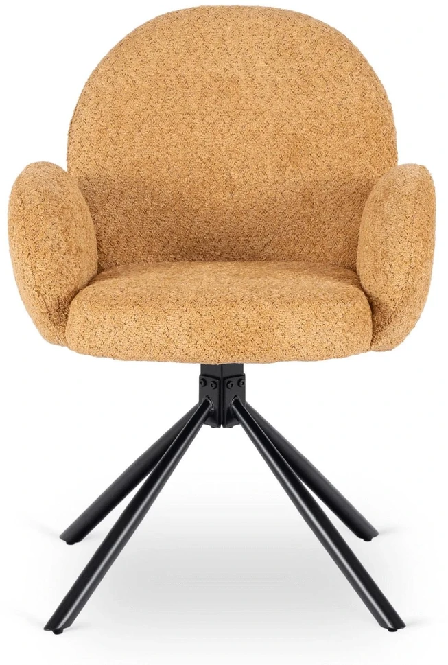 Fotelis Mebel Elite Sukamoji kėdė MUSSO su porankiais, 68 × 57 × 90 cm, garstyčių spalvos