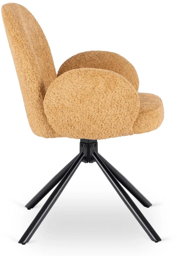 Fotelis Mebel Elite Sukamoji kėdė MUSSO su porankiais, 68 × 57 × 90 cm, garstyčių spalvos