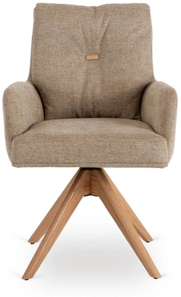 Fotelis Mebel Elite Sukamoji kėdė su porankiais, 47 × 47 × 50 cm, ruda