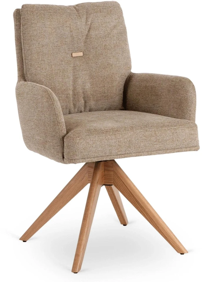 Fotelis Mebel Elite Sukamoji kėdė su porankiais, 47 × 47 × 50 cm, ruda