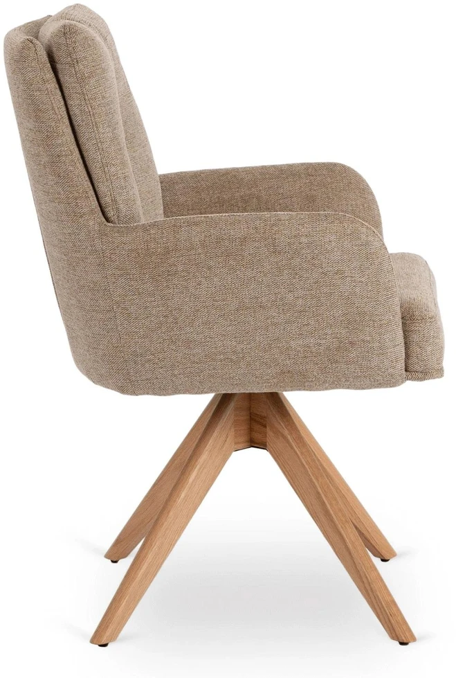 Fotelis Mebel Elite Sukamoji kėdė su porankiais, 47 × 47 × 50 cm, ruda