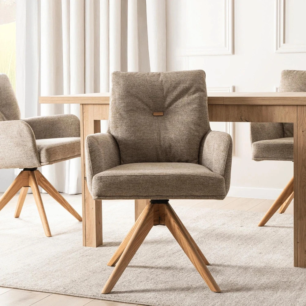 Fotelis Mebel Elite Sukamoji kėdė su porankiais, 47 × 47 × 50 cm, ruda