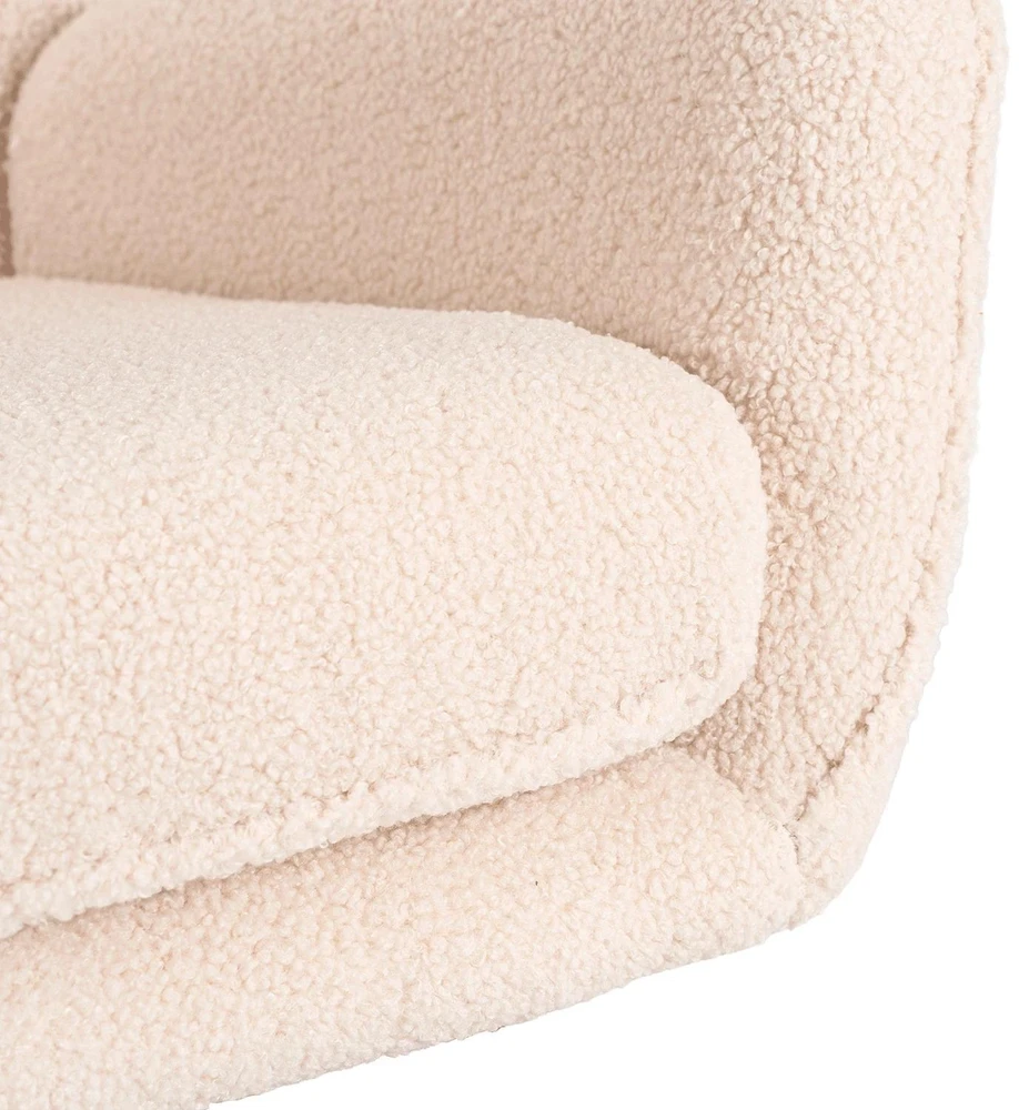 Mebel Elite Supamasis fotelis JACKSON, smėlio spalvos, buklė, ąžuolo spalvos
