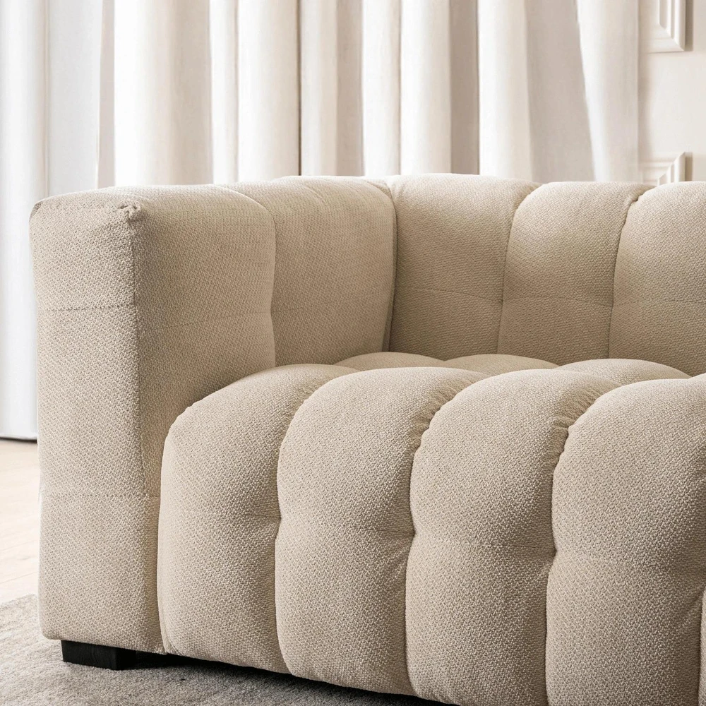Mebel Elite Trivietė sofa, 235 × 105 × 77 cm, kreminė