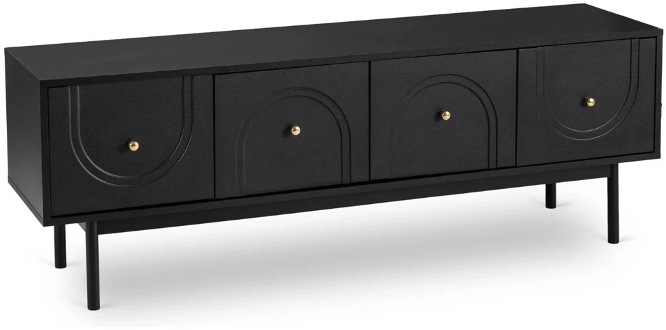 TV staliukas Mebel Elite TV spintelė MARLEN, 155 cm, juoda