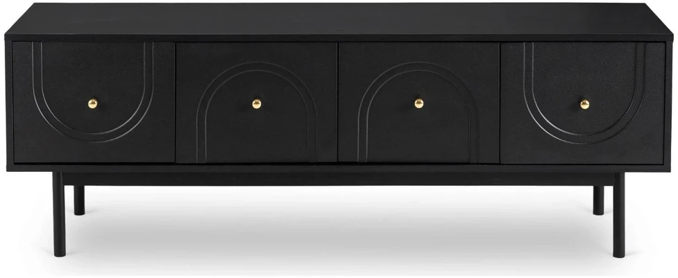TV staliukas Mebel Elite TV spintelė MARLEN, 155 cm, juoda