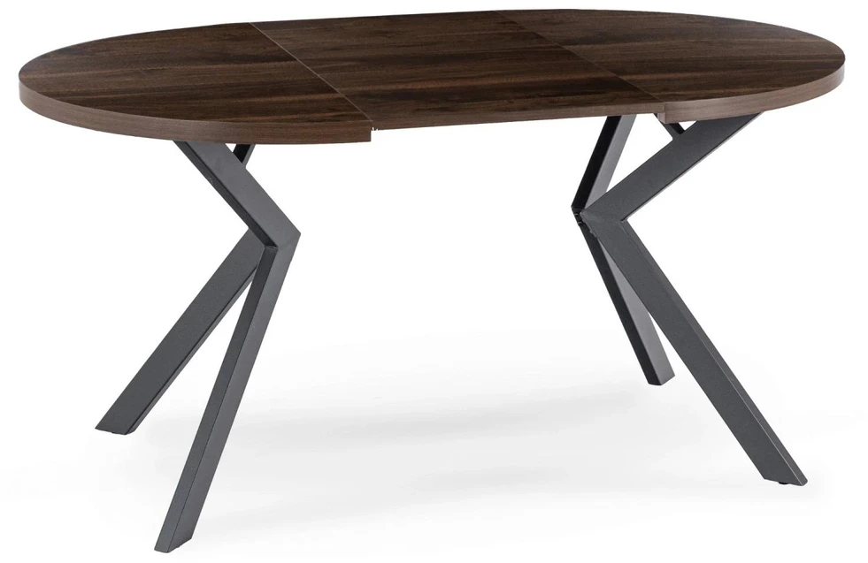 Lauko baldų komplektas Mebel Elite Valgomojo stalo ir 4 kėdžių komplektas, išskleidžiamas, 100–250 cm, riešuto ir juodos spalvos