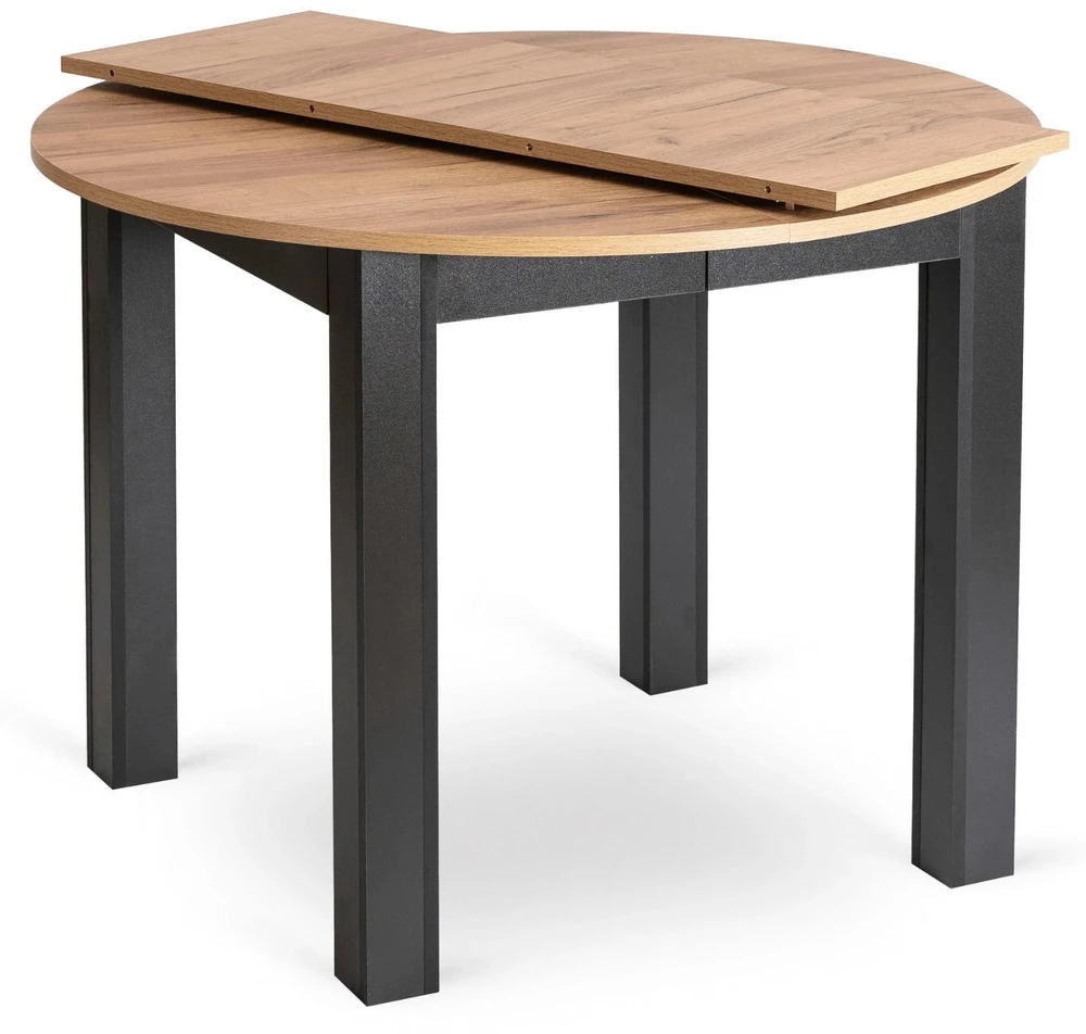 Mebel Elite Valgomojo stalo ir 4 kėdžių komplektas, išskleidžiamas 102–142 cm, „Craft“ ąžuolo ir smėlio spalvos