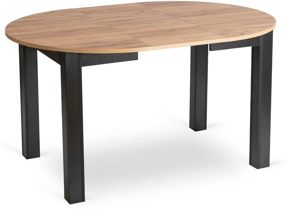 Mebel Elite Valgomojo stalo ir 4 kėdžių komplektas, išskleidžiamas 102–142 cm, „Craft“ ąžuolo ir smėlio spalvos