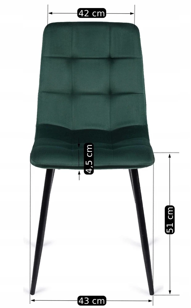 Mebel Elite Veliūrinė kėdė, 43 × 52 × 51 cm, žalia