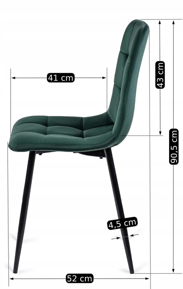 Mebel Elite Veliūrinė kėdė, 43 × 52 × 51 cm, žalia