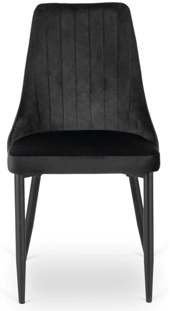 Mebel Elite Veliūrinė kėdė BARI, 50 × 50 × 90 cm, juoda