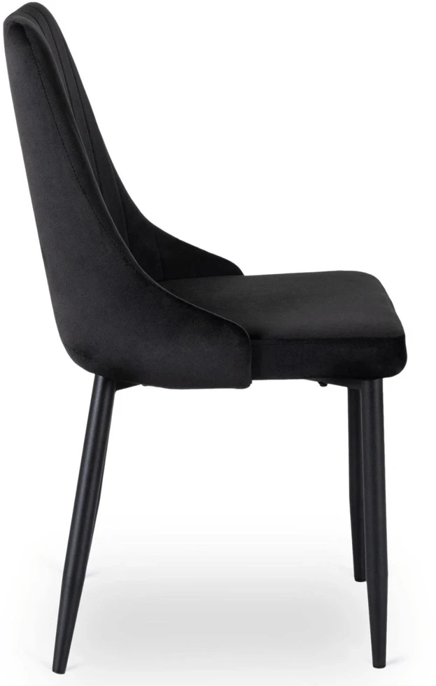 Mebel Elite Veliūrinė kėdė BARI, 50 × 50 × 90 cm, juoda