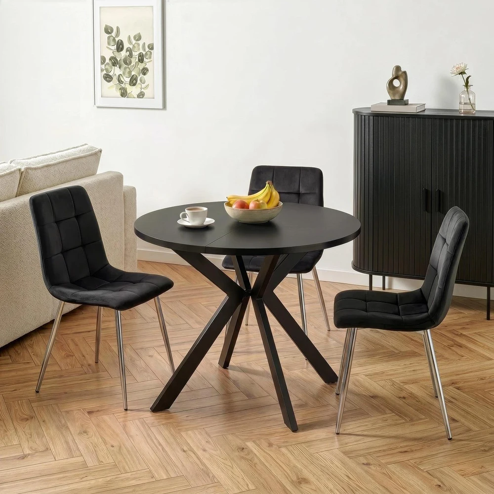 Fotelis Mebel Elite Kėdė CESAR, juoda, veliūras