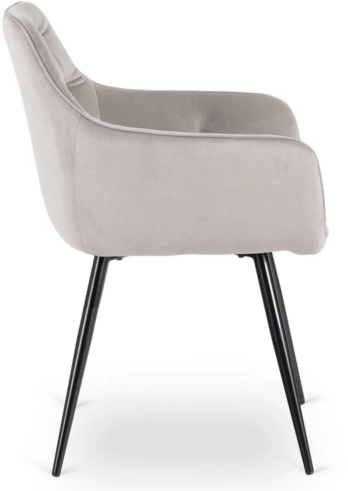 Mebel Elite Veliūrinė kėdė MODESTO su porankiais, pilka