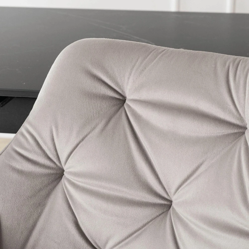 Mebel Elite Veliūrinė kėdė MODESTO su porankiais, pilka
