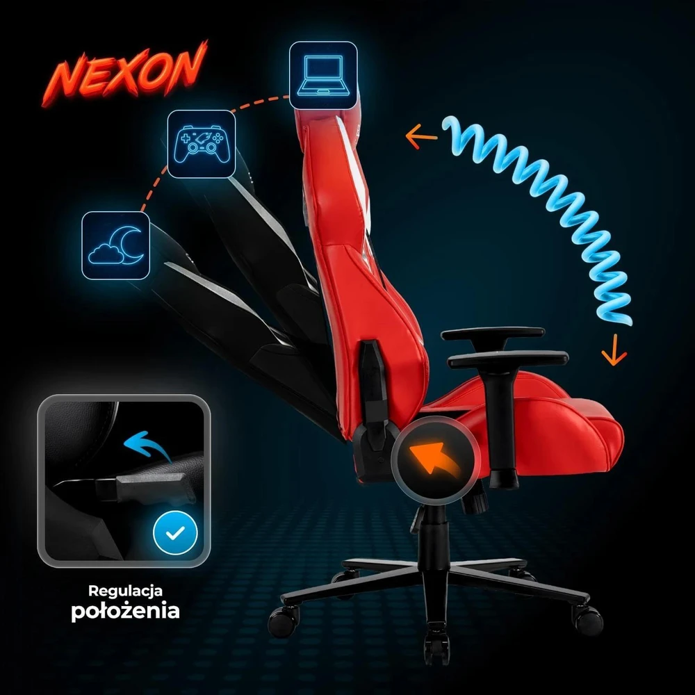 Mebel Elite Žaidimų kėdė NEXON, raudona